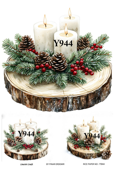 LİNEART New Year Pattern Rice Decopage Paper No:Y944- 29X42Cm