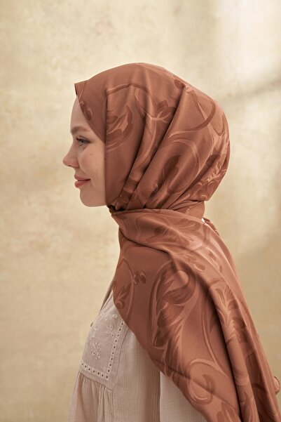 ARMANDA Roya desenli Bambu Şal - Toprak