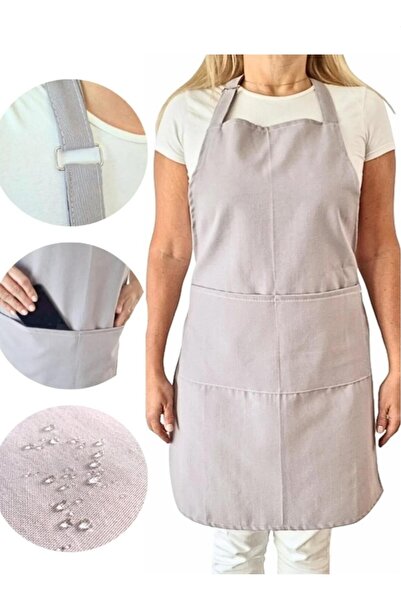 alinastore مريلة مطبخ مقاومة للماء، مريلة طاهي مع جيبين كبيرين، مريلة باريستا...