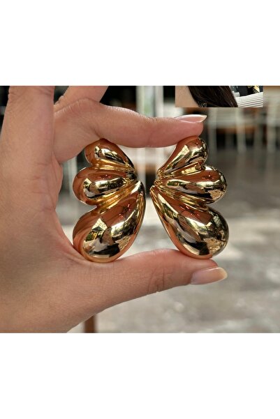 SU PERİSİ TAKI BİJUTERİ Gold Brand Model 3 Row Drop Model Ezgi̇ Fndk Cube