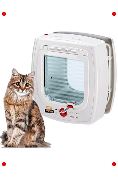 markentegra باب القطط ذو الرقاقة الدقيقة باللون الأبيض