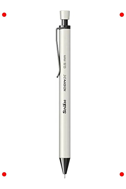 markentegra قلم متعدد الاستخدامات بجسم معدني 0.5 ملم - أبيض