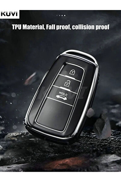 bigkey غطاء مفتاح تويوتا كورولا أسود فضي