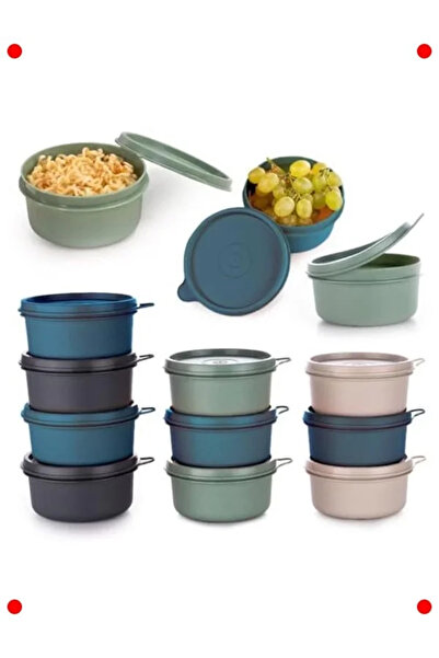 markentegra Set of 4 Multi-Colored Mini Round Storage Containers