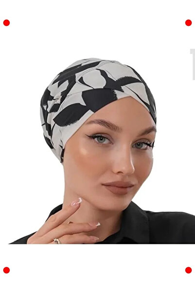 markentegra Women's Hijab Swimming Cap - Leaf Patterned