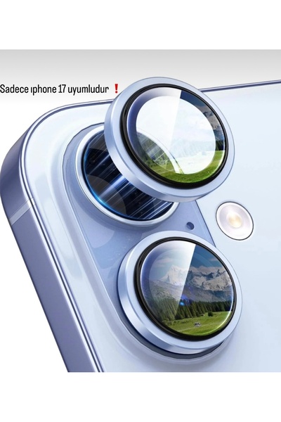 SOLİD CASE واقي كاميرا آيفون 17 مع دعم التصوير الليلي، حماية عدسة من الياقوت الأزرق الفاخر، زجاج مقوى لامع C