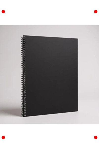 markentegra دفتر ملاحظات حلزوني مربع مقاس A4 - 60 ورقة، غلاف أسود
