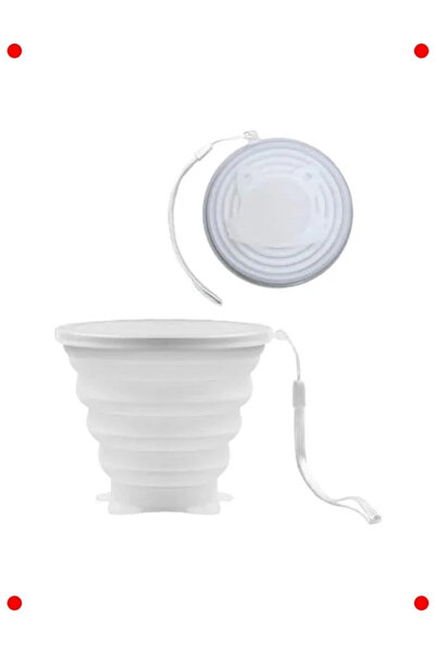 Genel Markalar Katlanır Silikon Bardak - 250ml, Kapaklı, Taşınabilir