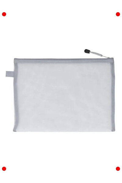markentegra 10-Piece Transparent Mesh Zippered Document Pouch (A4 Size, Gray)