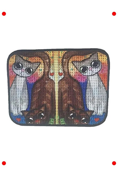 markentegra سجادة مرحاض للقطط مع فلتر 60×45 سم بني وأبيض