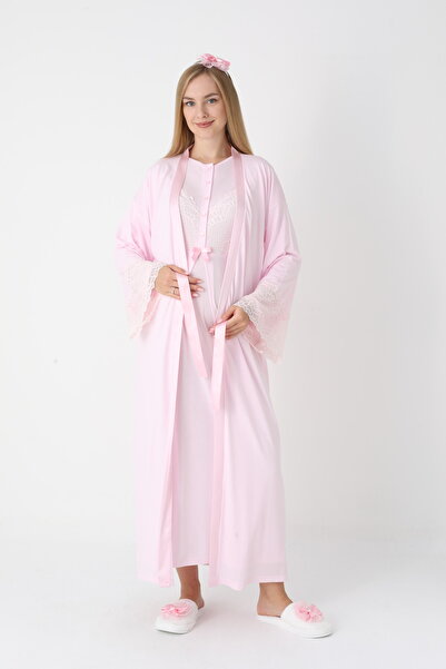 Lohussa Set de cămașă de noapte pentru femei, roz, cu dantelă specială, cu de...