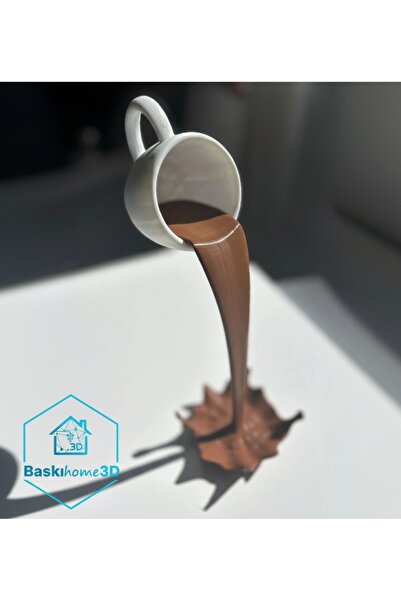 baskıhome3d Dökülen Kahve Figürü - Dekoratif Obje -biblo - Kahve- Sıcak Çikol...