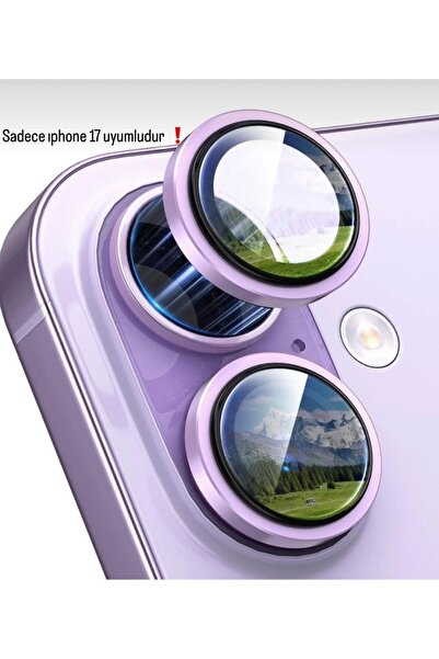 SOLİD CASE واقي كاميرا آيفون 17 مع دعم التصوير الليلي، حماية عدسة من الياقوت الأزرق الفاخر، زجاج مقوى لامع C