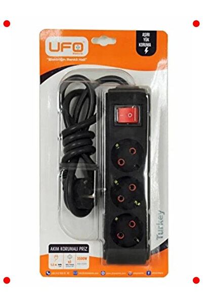 Genel Markalar 3'lü Akım Korumalı Uzatma Priz - 1.5m Kablo, 3500W