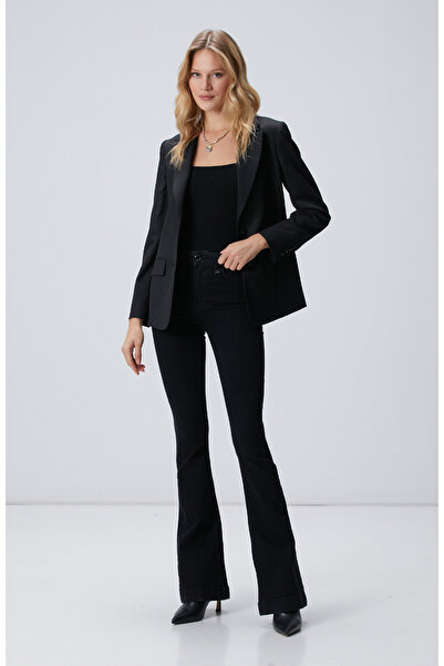 Network Siyah Yün Karışımlı Ceket