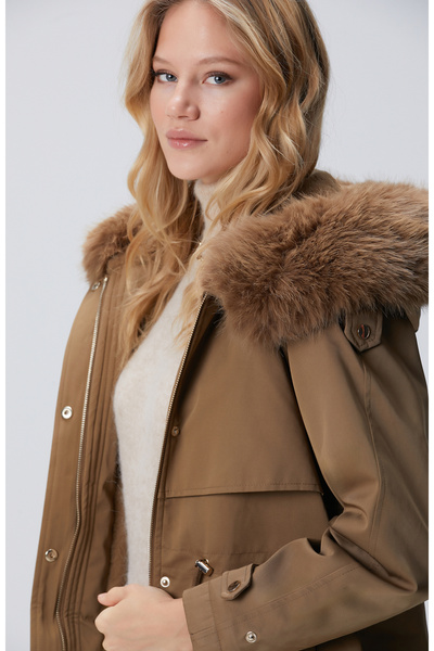 Network Haki Kapüşon Yakalı Kaban