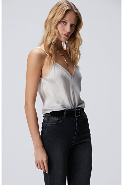 Network Sarı V Yaka Bluz