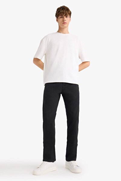 DeFacto Sergio Regular Fit Normal Cut Normal Waist Pipe Leg Black Jeans V0793Az21Au