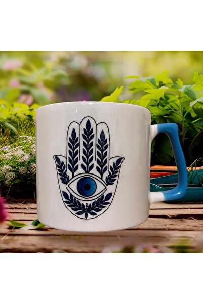 GameFruy Nazar Kupa Double Sided Printed Cups - Ceramic Tea, Coffee Gift Cup Blue Luxury