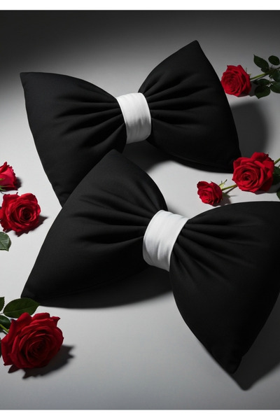 FARCY 2-Piece Luxury Linen Set Bow-Shaped Decorative Pillow with Filling Bow-Shaped Gift Pillow Cushion (2 Pieces)