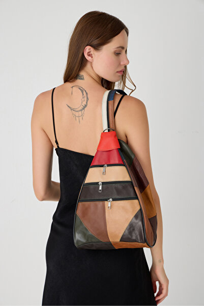 green norths حقيبة ظهر وحقيبة يد من الجلد الطبيعي بتصميم خاص، حقيبة عملية