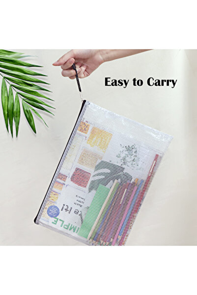 Blythornix A4 Size File Folders with Zipper, Plastic Mesh Bag Organizer with Zip, Pouch Document Paper Storage