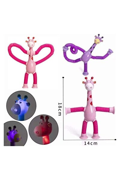 COOYA 4 Pcs Telescopic Suction Cup Giraffe Toy, Ever-Changing Giraffe Telescopic Tube Suction Cup Toys