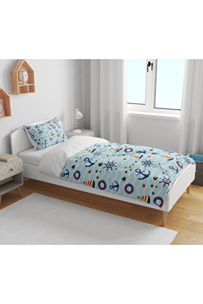 Home Sea Themed 3D Digital Printed Single Size Sheetless Children's Bedding Set Children's Room