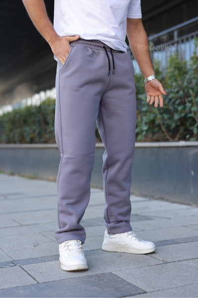 Berka Men's Elastic 3 Thread Ş Fleece-Lined Fabric Comfortable Cut Side Pockets Standard Fit Regular Tracksuit E1351