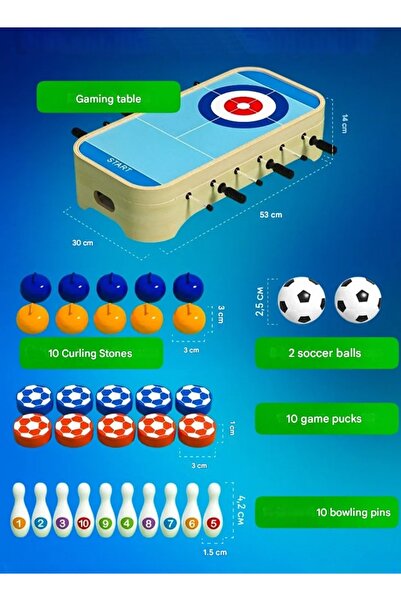 Generic Table Foosball, Wood Mini Football Table Soccer Tabletops, Table Top Air Hockey Table
