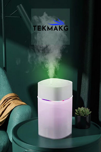 TEKMAKG 400ml Ultrasonik Hava Nemlendirici Oda Araç Buhar Makinesi Renkli LED Işıklı Aroma Difüzörü