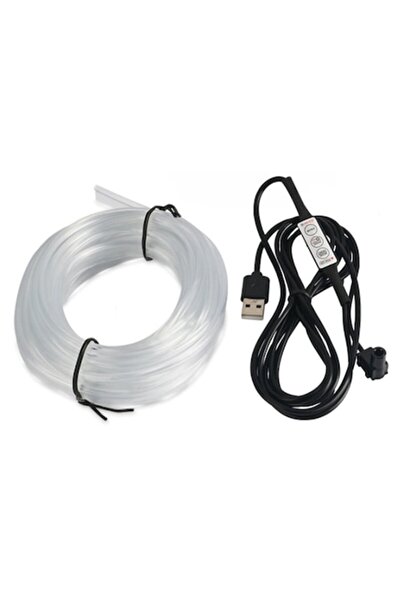 lumixauto Bandă luminoasă ambientală auto RGB de 5 m, cu capete duble, USB, 7...