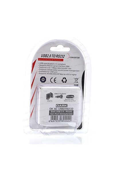 UNIVERSA Drk-743 Dark Usb2Rs232 USB to Rs232 (Serial) Converter