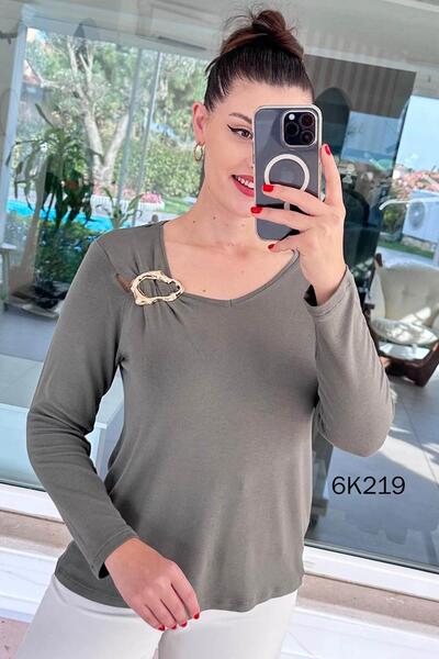 İnce Topuk Strawberry Blouse with Shoulder Buckle 6K219