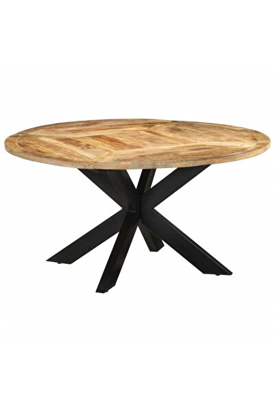 vidaxl Dining Table 脴150x76 cm Solid Rough Wood Mango