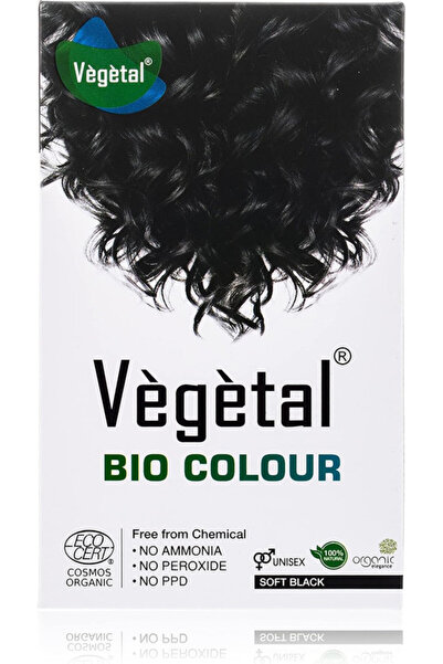 Vegetal صبغة شعر بايو كلر سوداء ناعمة - 100 جرام - لون شعر شبه دائم - 100 جرام