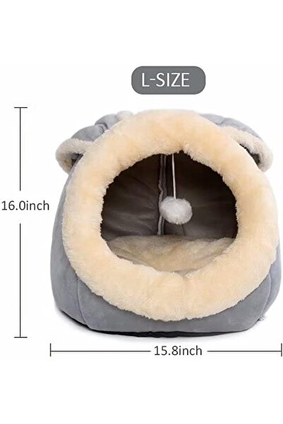 COOYA Cat Beds, Small Dog Bed with Anti-Slip Bottom, Rabbit-Shaped Cat/Dog Cave with Hanging Toy
