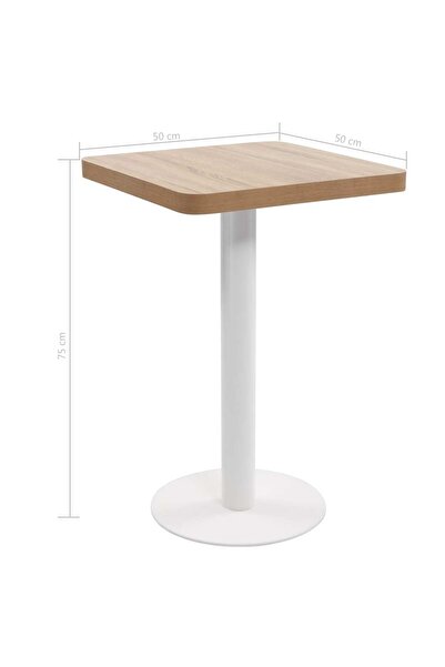 vidaxl Bistro Table Light Brown 50x50 cm MDF