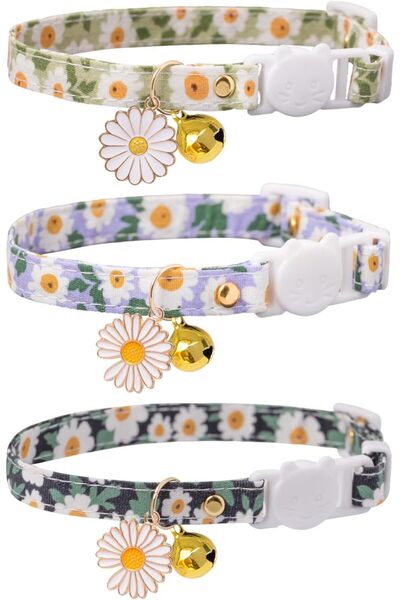 COOYA طوق قطط قابل للفصل مع أجراس، عبوة من 4 أطواق آمنة قابلة للتعديل للحيوانات الأليفة، مثالية للقطط الصغيرة من الإناث والذكور