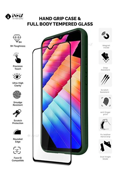 ineix 3-in-1 Magnetic WristGrip Stand with Full Glass Screen Protector - Infinix Hot 30i