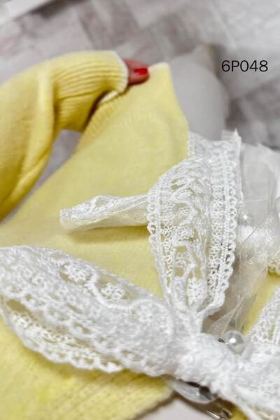 İnce Topuk Prive Series Lace Detail Knitwear Cardigan 6P048