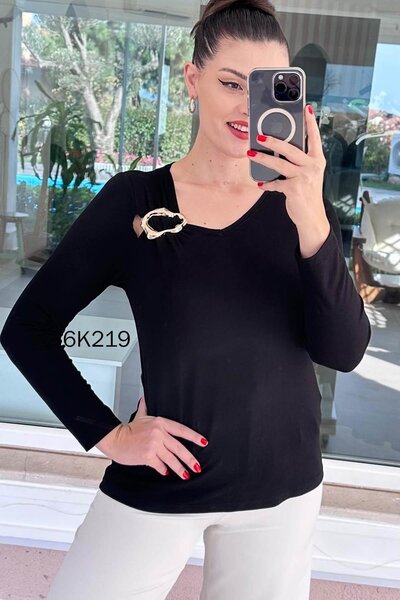 İnce Topuk Strawberry Blouse with Shoulder Buckle 6K219