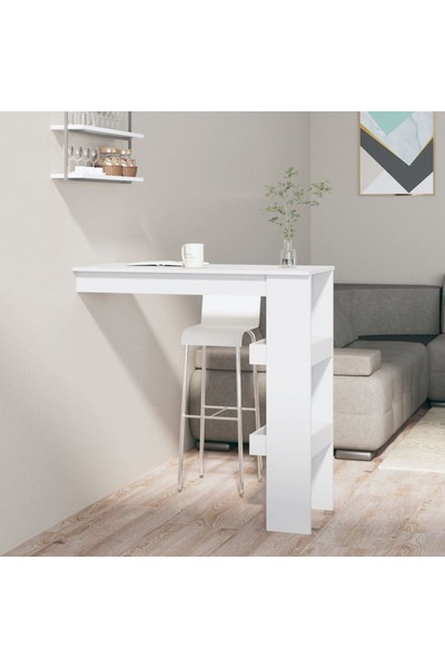 vidaxl Wall Bar Table White 102x45x103.5 cm Engineered Wood