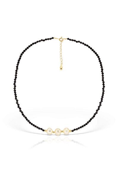 Ioana Preda Colier cu perle negre și argint 925