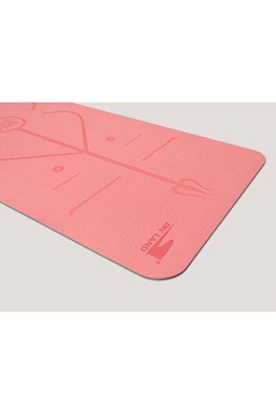 SKY LAND Double Layer TPE Yoga Mat EM-9351-R Non-Slip 6mm with Alignment Marks Pink Grey