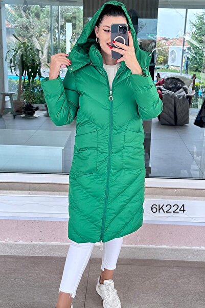 İnce Topuk Uzun Şişme Mont 6k224