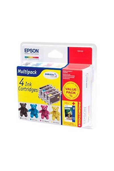 EPSON T044140BA Dörtlü Kartuş Set + 20 Adet Fotoğraf Kağıdı