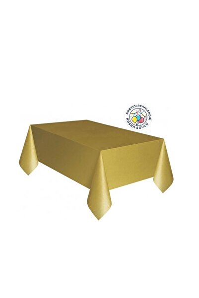 Partini Renklendir Lüks Gold Masa Örtüsü, Çok Amaçlı, Kullan-At 180x120 Cm