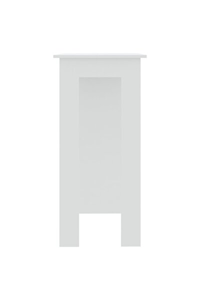 vidaxl Bar Table with Shelf White 102x50x103.5 cm Engineered Wood