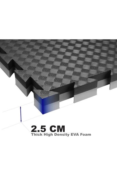 SKY LAND EVA Interlocking Mat EM-9346 5pcs High-Density Foam Tiles Black & Gray 104x104cm